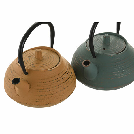 Theepot Home ESPRIT Groen Oranje Roestvrij staal Ijzer 400 ml (2 Stuks) 2