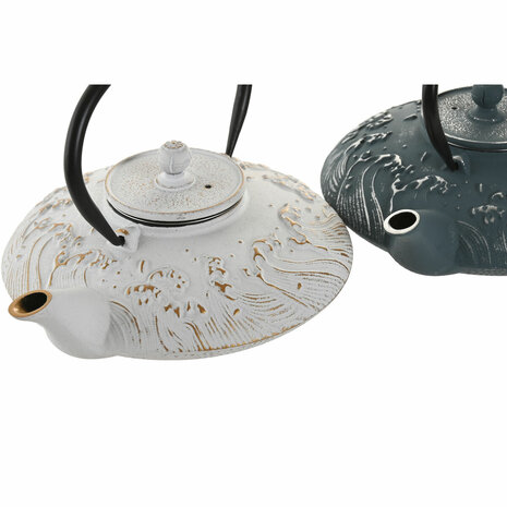 Theepot Home ESPRIT Blauw Wit Roestvrij staal Ijzer 800 ml (2 Stuks) 2