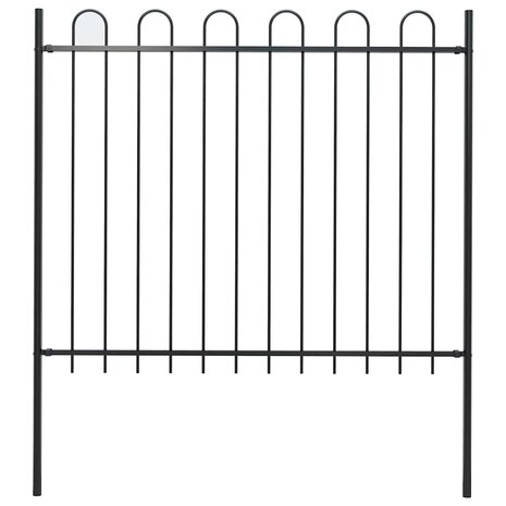 Tuinhek Boxtel met stalen boog aan de bovenkant 181x150 cm zwart 1