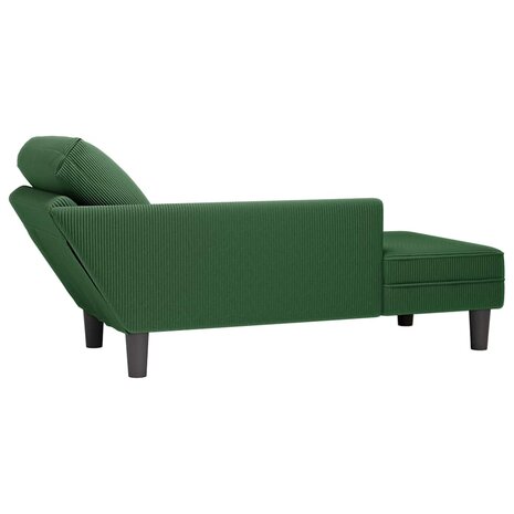Chaise longue met kussen corduroy stof donkergroen 6