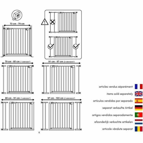 Deur-, traphekje WEBABY MOBI Wit 73-80 cm 6