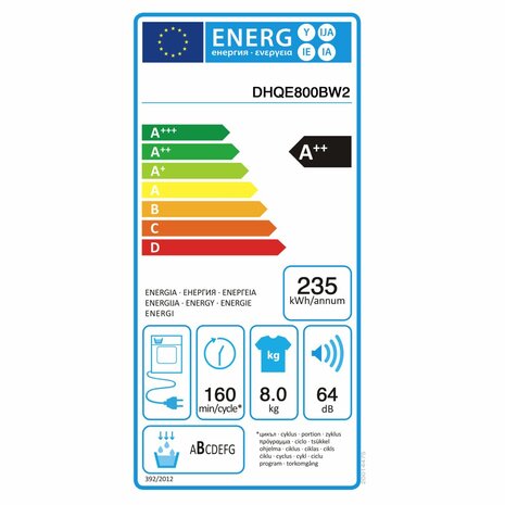 Condensdroger Hisense DHQE800BW2 7