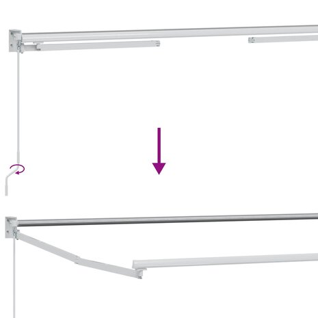 Elektrisch uitschuifbaar zonnescherm frame Wit 2,5 x 2 m 8