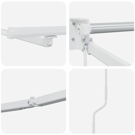 Elektrisch uitschuifbaar zonnescherm frame Wit 3,5 x 2,5 m 6
