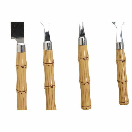 Bestek Home ESPRIT Zilverkleurig Natuurlijk Roestvrij staal ABS 3 x 2 x 16 cm 24 Onderdelen 2