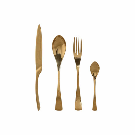 Bestek Home ESPRIT Gouden Roestvrij staal 2 x 1,5 x 25,5 cm 16 Onderdelen 1