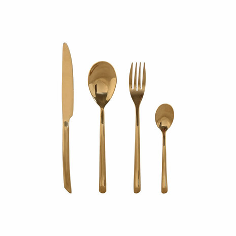 Bestek Home ESPRIT Gouden Roestvrij staal 1,8 x 0,8 x 23,5 cm 16 Onderdelen 1
