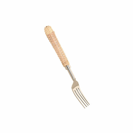 Bestek Home ESPRIT Zilverkleurig Natuurlijk Roestvrij staal Rotan 4,5 X 2 X 21 CM 16 Onderdelen 4
