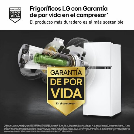 Koel-vriescombinatie LG GTBV22SWNJ Wit 4