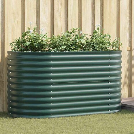 Verhoogde tuinbak Groen 160 x 80 x 81 cm Staal 1