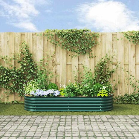 Verhoogde tuinbak Groen 240 x 80 x 44 cm Staal 4