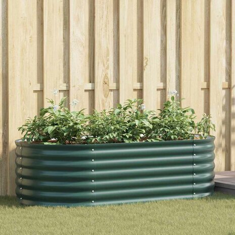 Verhoogde tuinbak Groen 160 x 80 x 44 cm Staal 1