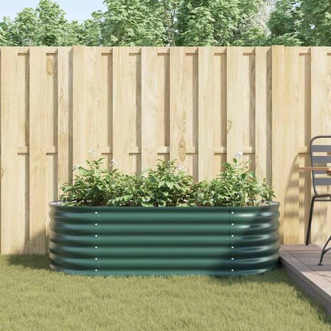 Verhoogde tuinbak Groen 160 x 80 x 44 cm Staal 4