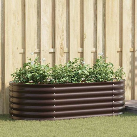 Verhoogde tuinbak Bruin 160 x 80 x 44 cm Staal 1