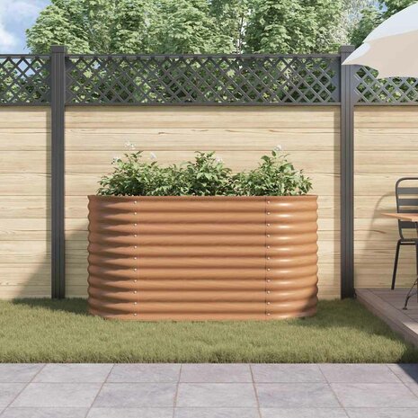 Verhoogde tuinbak Bruin 160 x 80 x 81 cm Staal 4