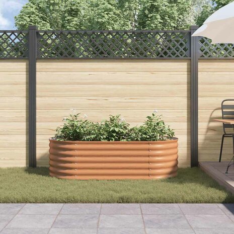 Verhoogde tuinbak Bruin 160 x 80 x 44 cm Staal 4