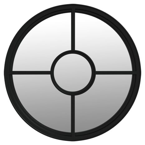 Spiegel rond 60x4 cm ijzer zwart 2