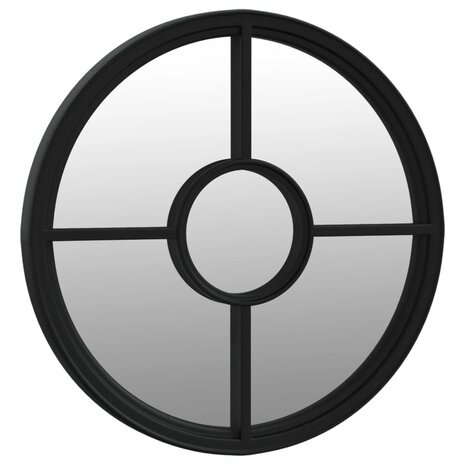 Spiegel rond 60x4 cm ijzer zwart 3