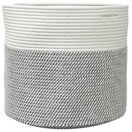 Opbergmand &Oslash; 40x35 cm katoen grijs en wit 4