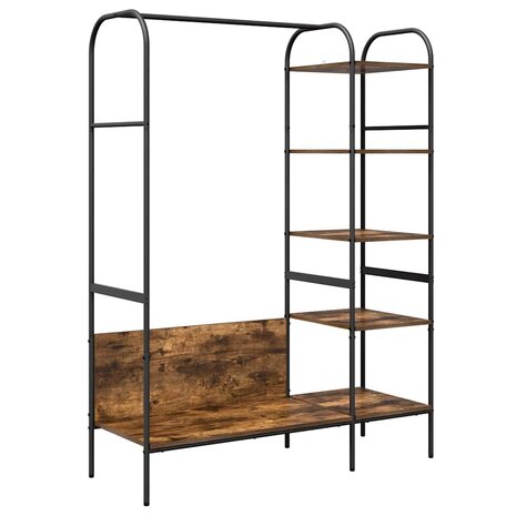 Kledingrek met plank Bruin Eiken 120 x 44 x 160 cm Bewerkt hout 2