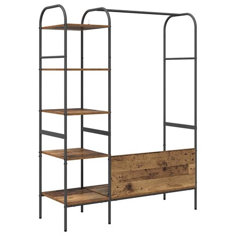 Kledingrek met plank Bruin 120 x 44 x 160 cm Bewerkt hout 7