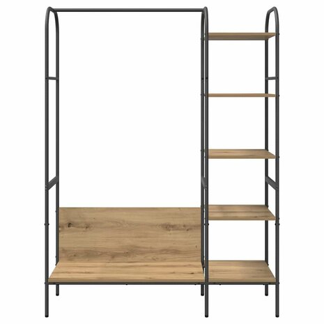 Kledingrek met plank Beige 120 x 44 x 160 cm Bewerkt hout 5