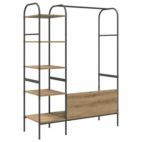 Kledingrek met plank Beige 120 x 44 x 160 cm Bewerkt hout 7