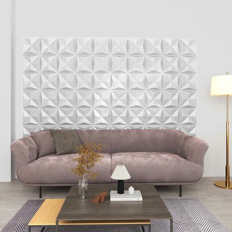 Wandpanelen 48 pcs Origami Wit 50 x 50 cm XPS Schuim 1