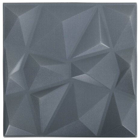 Wandpanelen 12 pcs Origami Grijs 50 x 50 cm XPS Schuim 4