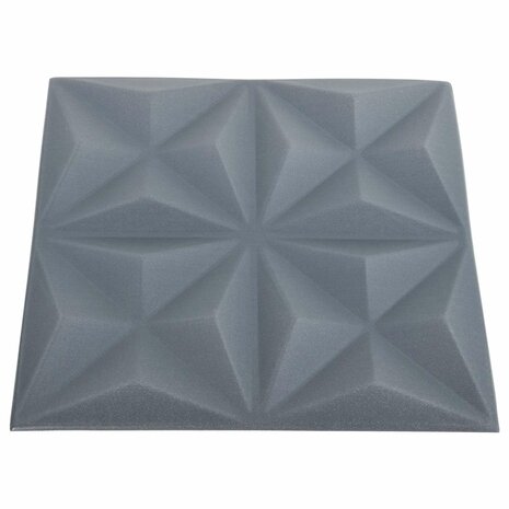 Wandpanelen 24 pcs Origami Grijs 50 x 50 cm XPS Schuim 4