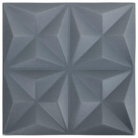 Wandpanelen 24 pcs Origami Grijs 50 x 50 cm XPS Schuim 5