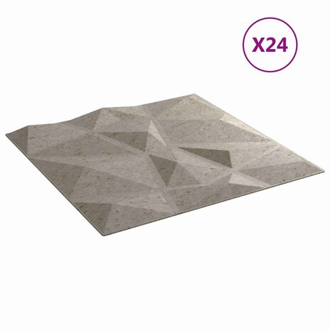 Wandpanelen 24 pcs Betongrijs 50 x 50 cm XPS Schuim 2