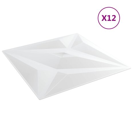 Wandpanelen Ster 12 pcs Witte Ster 50 x 50 cm XPS Schuim 2