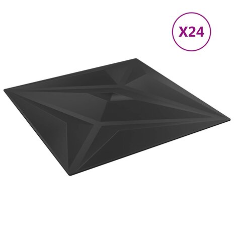 Wandpanelen Ster 24 pcs Zwarte Ster 50 x 50 cm XPS Schuim 2