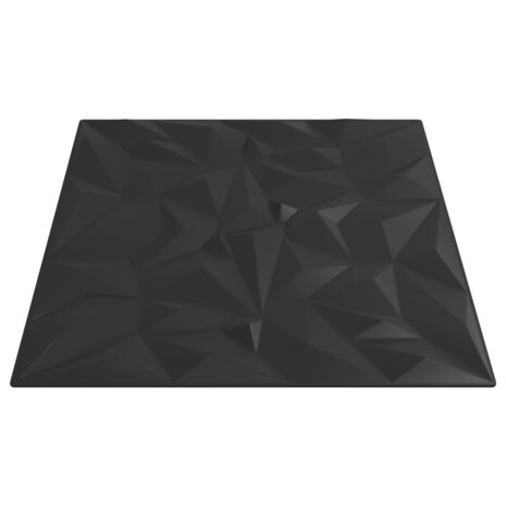Wandpanelen 24 pcs Zwart 50 x 50 cm XPS Schuim 3