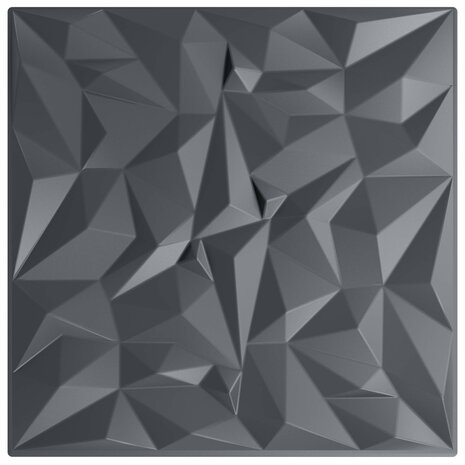 Wandpanelen 24 pcs Amethist Grijs 50 x 50 cm XPS Schuim 3