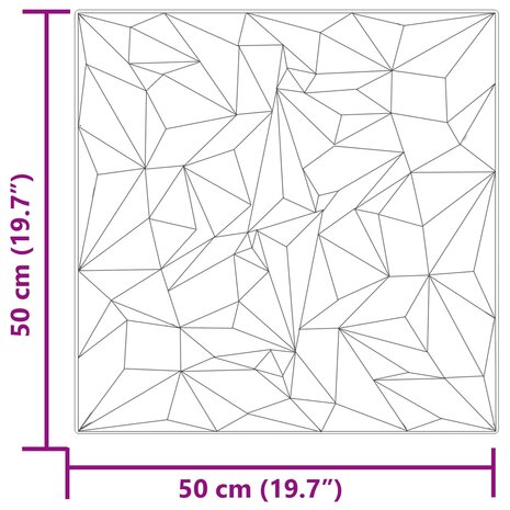 Wandpanelen 24 pcs Amethist Grijs 50 x 50 cm XPS Schuim 4