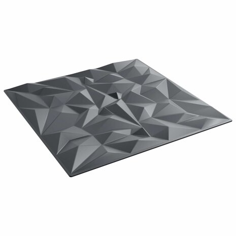 Wandpanelen 48 pcs Amethist Grijs 50 x 50 cm XPS Schuim 1