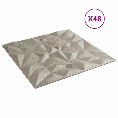Wandpanelen 48 pcs Amethist Beton 50 x 50 cm XPS Schuim 2