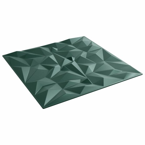 Wandpanelen 12 pcs Amethist Groen 50 x 50 cm XPS Schuim 1