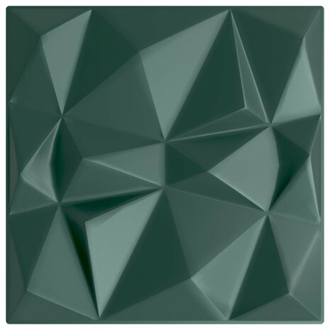 Wandpanelen 12 pcs Diamant Groen 50 x 50 cm XPS Schuim 3