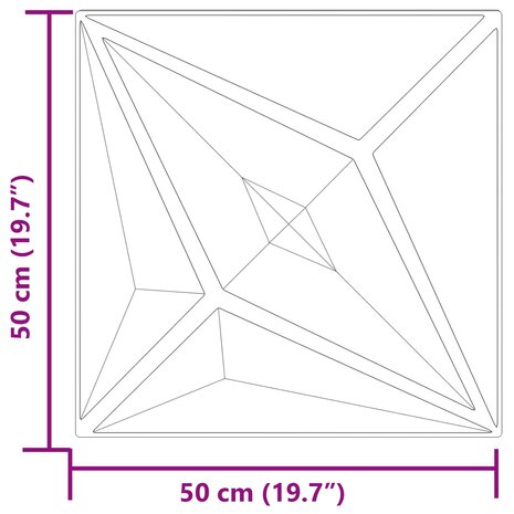 Wandpanelen Ster 24 pcs Ster Grijs 50 x 50 cm XPS Schuim 5