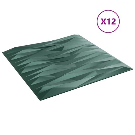 Wandpanelen 12 pcs Steen Groen 50 x 50 cm XPS Schuim 2