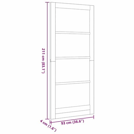 Binnendeur ORKDAL Bruin 93 x 211 cm 8