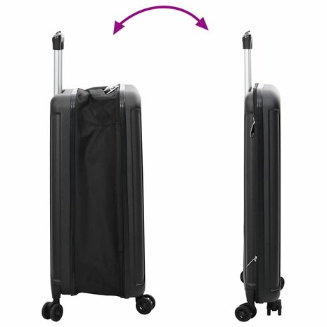 Koffer met slot Zwart 43 x 27 x 66 cm ABS Kunststof 10