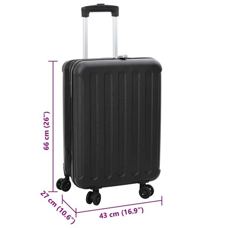 Koffer met slot Zwart 43 x 27 x 66 cm ABS Kunststof 12