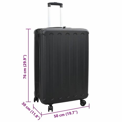 Koffer met slot Zwart 50 x 30 x 76 cm ABS Kunststof 12