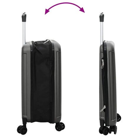 Koffer met slot Donkergrijs 34 x 23 x 55.5 cm ABS Kunststof 10