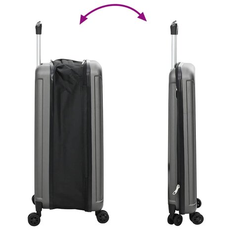Koffer met slot Donkergrijs 43 x 27 x 66 cm ABS Kunststof 10