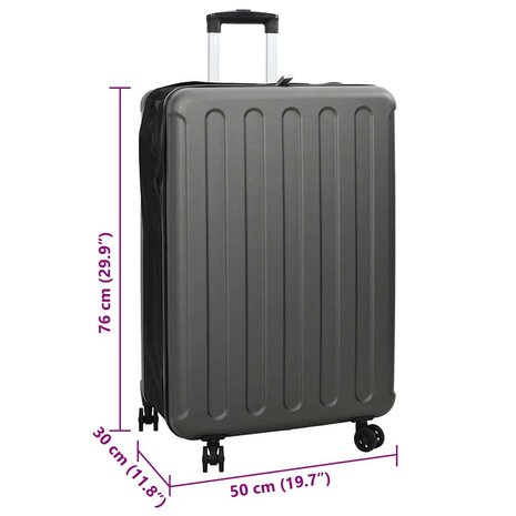 Koffer met slot Donkergrijs 50 x 30 x 76 cm ABS Kunststof 12